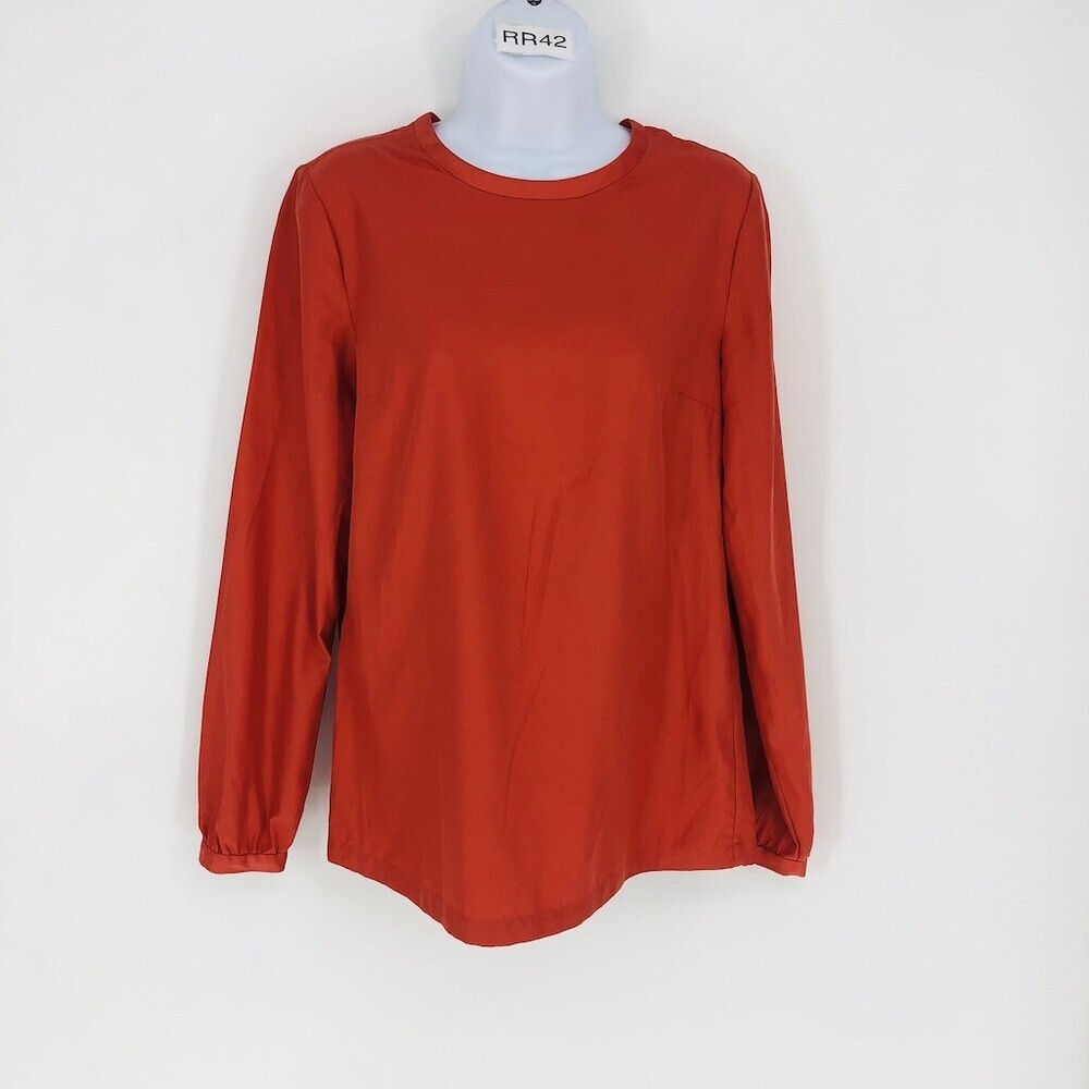 Pendleton Women's Red 100% Polyester Round Neck Long Sleeve Top Blouse Size 6